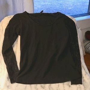 Long Tall Sally black lace long sleeve shirt
